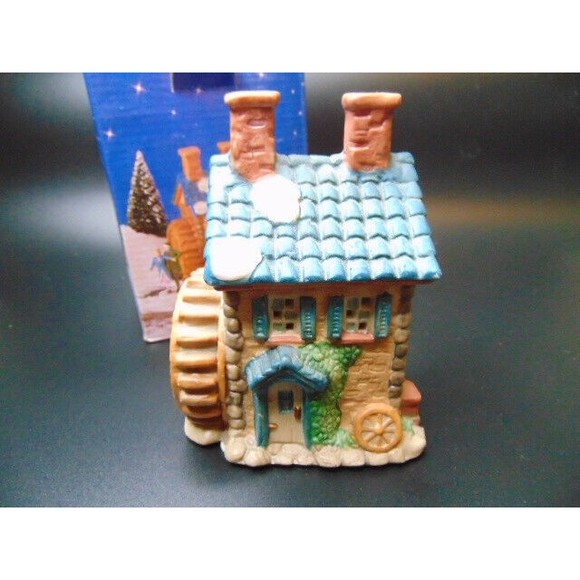 Vtg. 1995 Christmas Village Home Town America Collection Porcelain Grain Mill - Picture 1 of 7